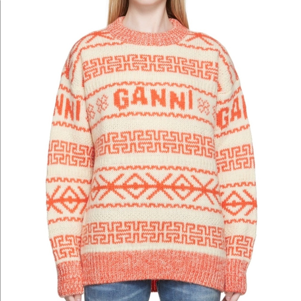 Ganni Egret Wool Pullover Sweater - Picture 5 of 9